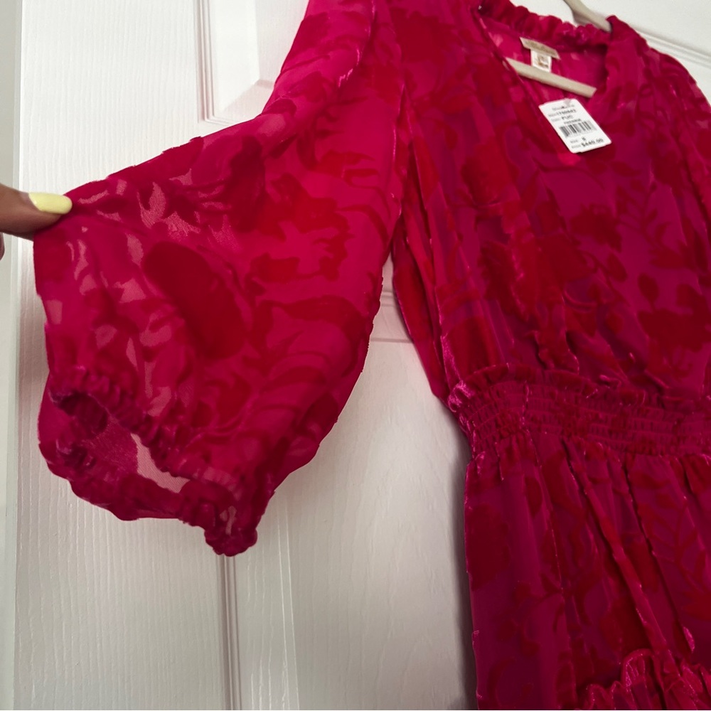 Shoshanna Arlene Tiered Velvet Burnout Mini Dress - Picture 7 of 12